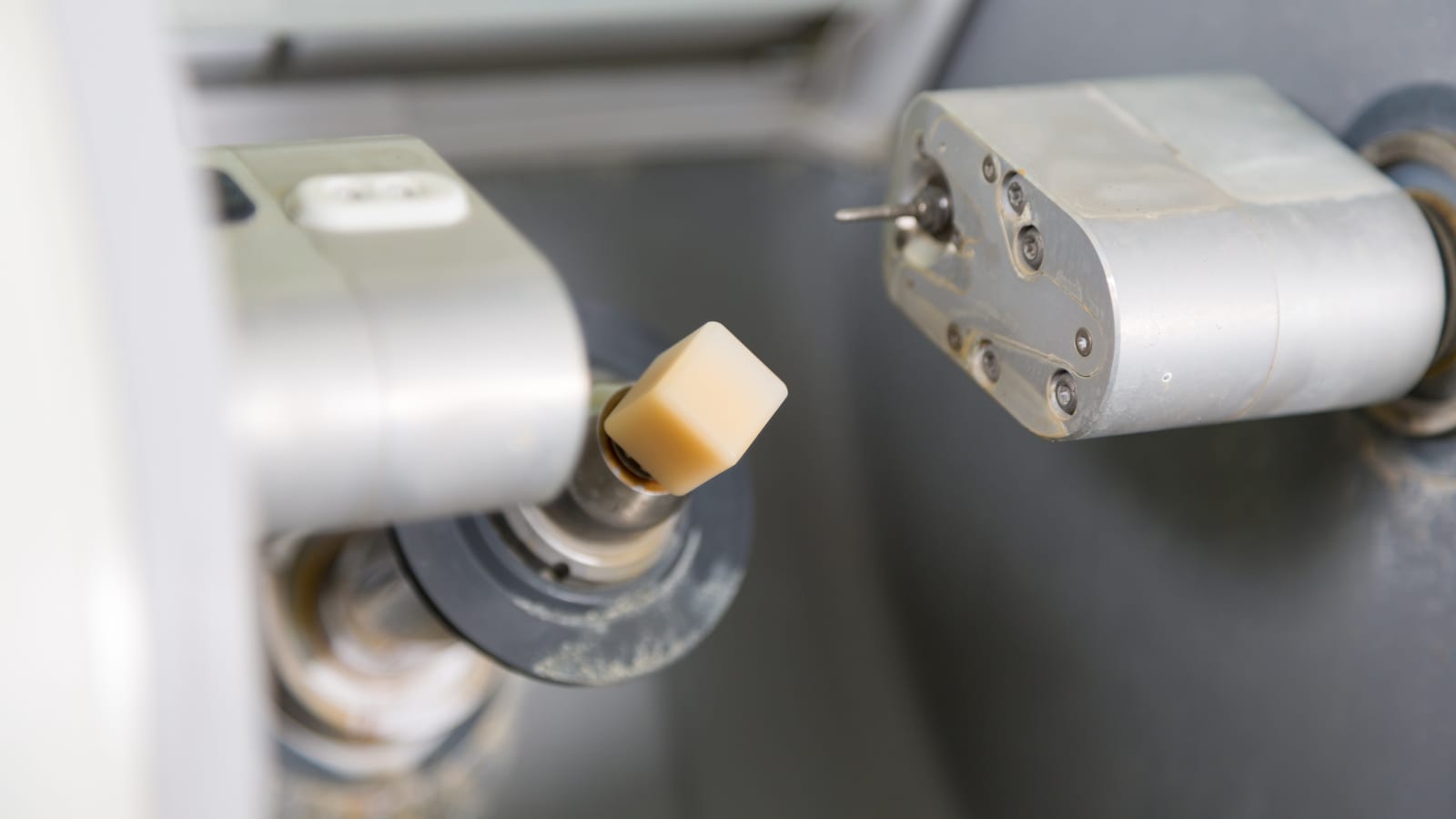 A CEREC Crown machine about to mill a tooth.